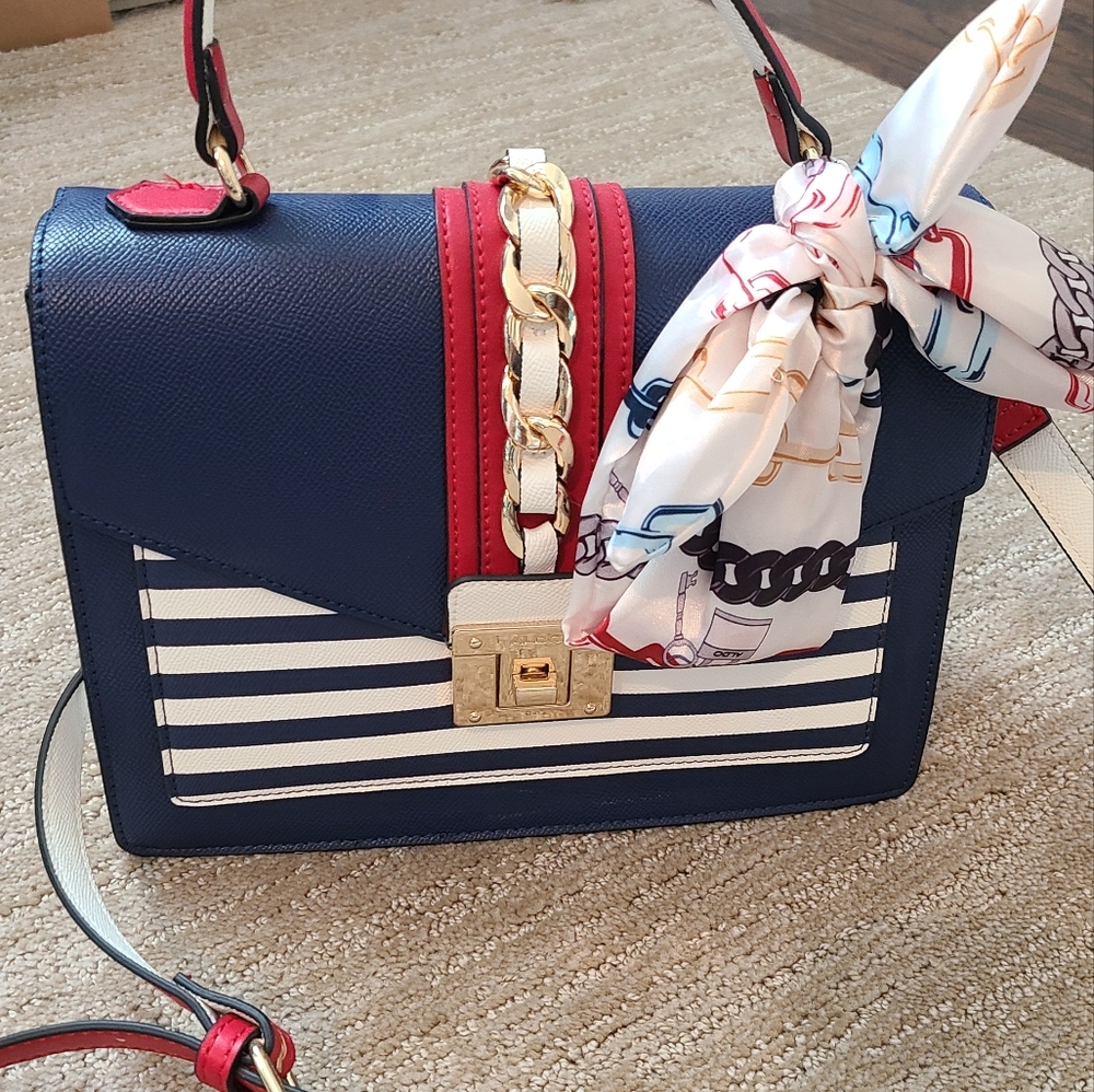 ALDO Navy Red And White Crossbody Bag